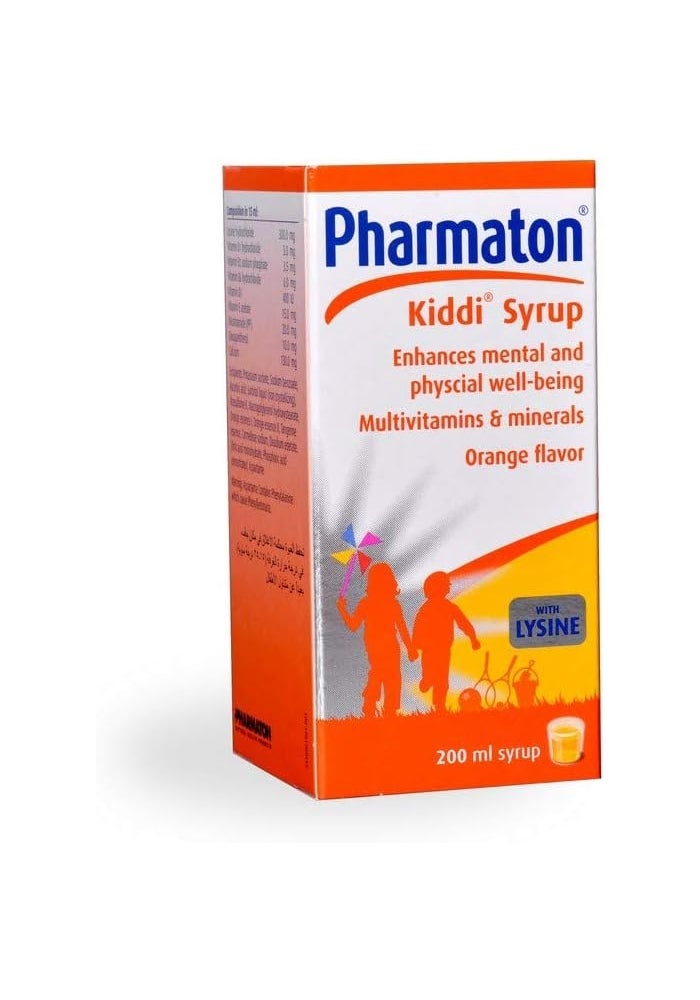 شراب فارماتون كيدي - متعدد الفيتامينات والمعادن للأطفال، بنكهة البرتقال، 200 مل