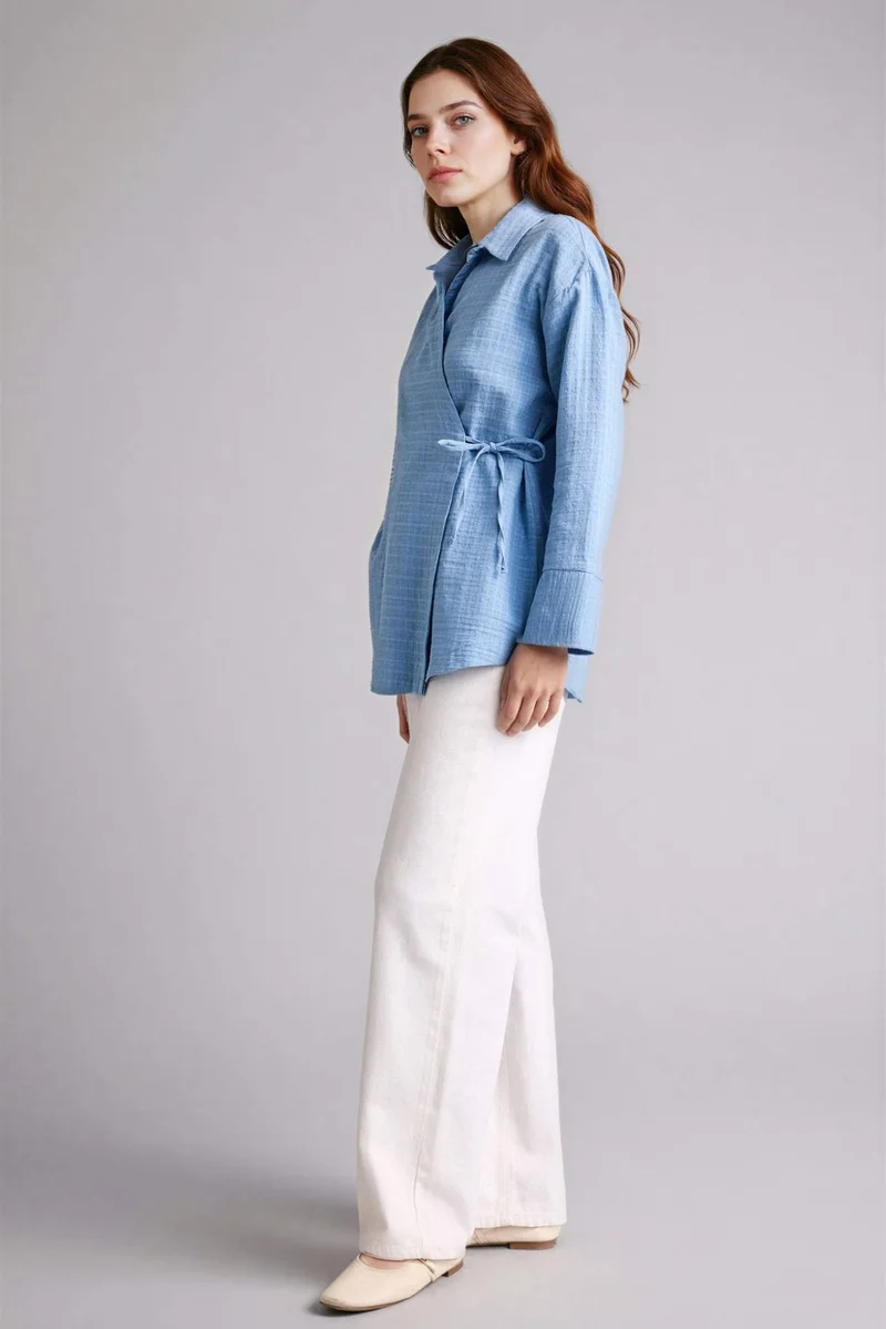 ديفاكتو Regular Fit Cotton Long Sleeve Tunic