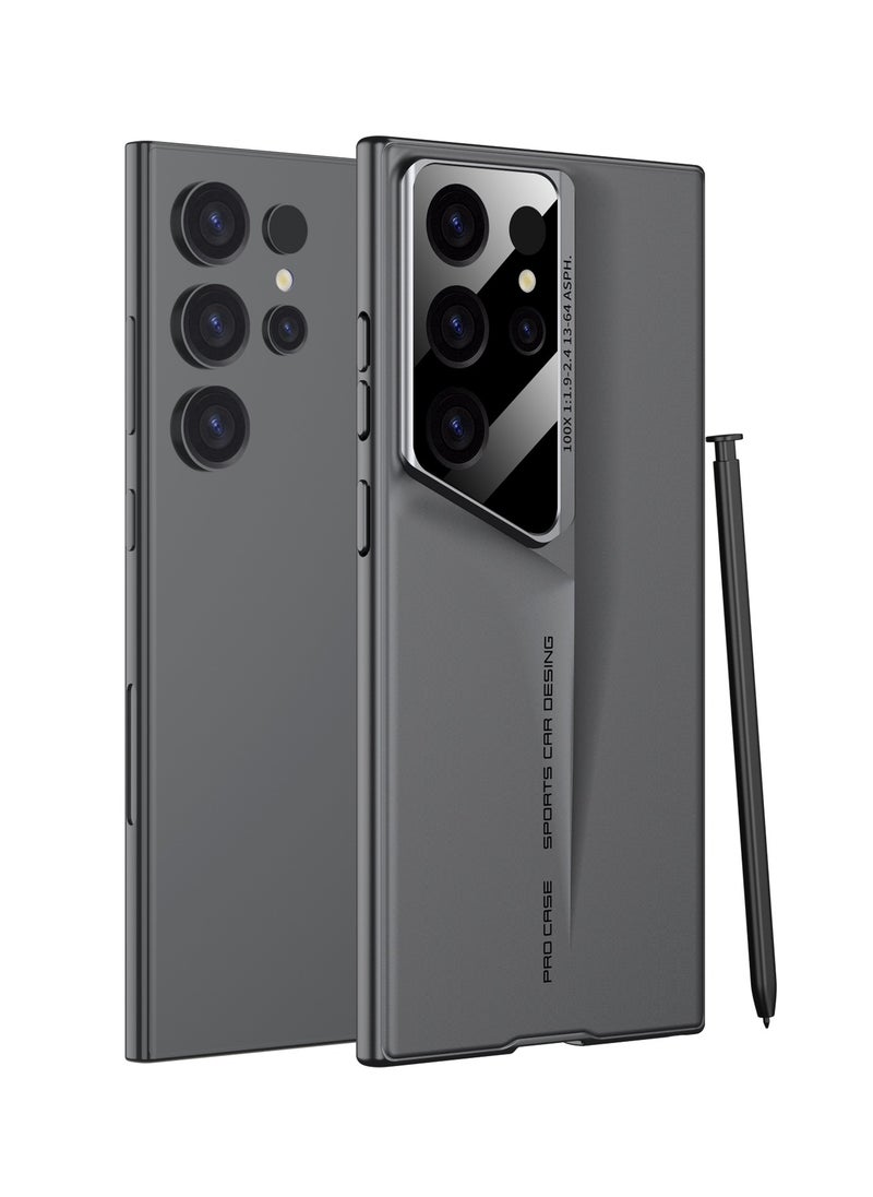 LEEKA - Samsung Galaxy S24 Ultra Ultra Slim Carbon Fiber Back Cover – New Sport Car Design with Luxury Fiber Camera Protection Case (Grey) - Image 1