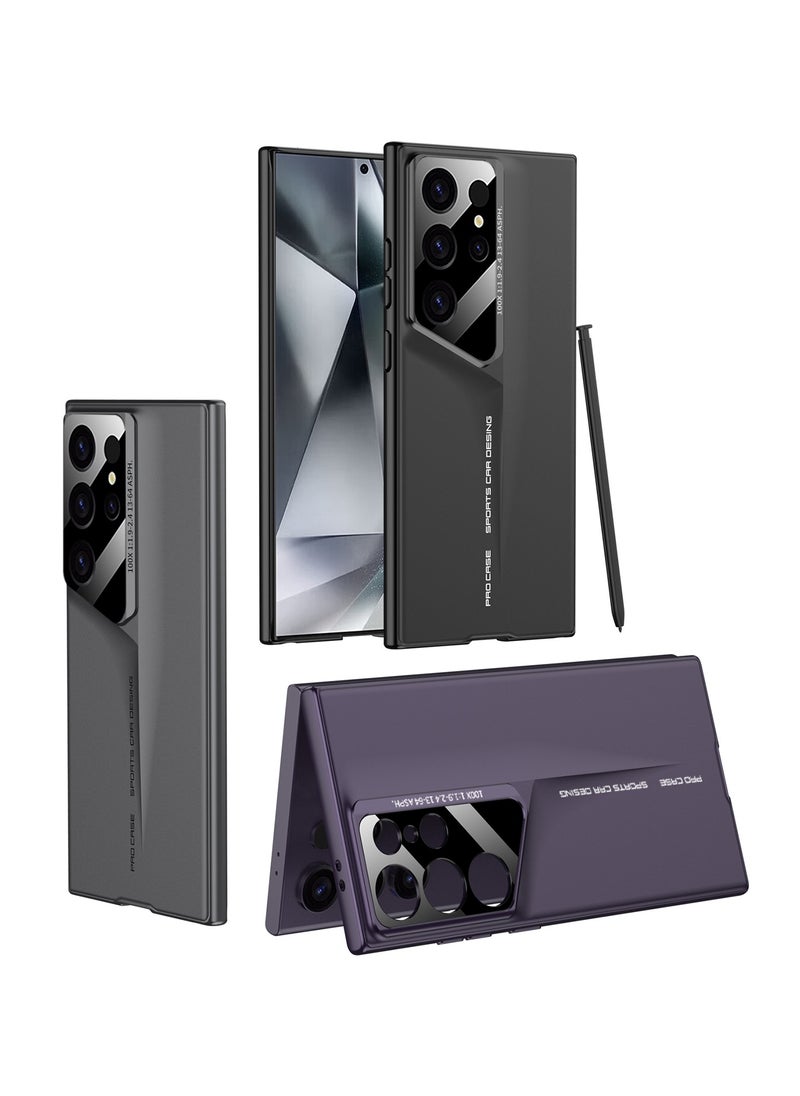 LEEKA - Samsung Galaxy S24 Ultra Ultra Slim Carbon Fiber Back Cover – New Sport Car Design with Luxury Fiber Camera Protection Case (Grey) - Image 1