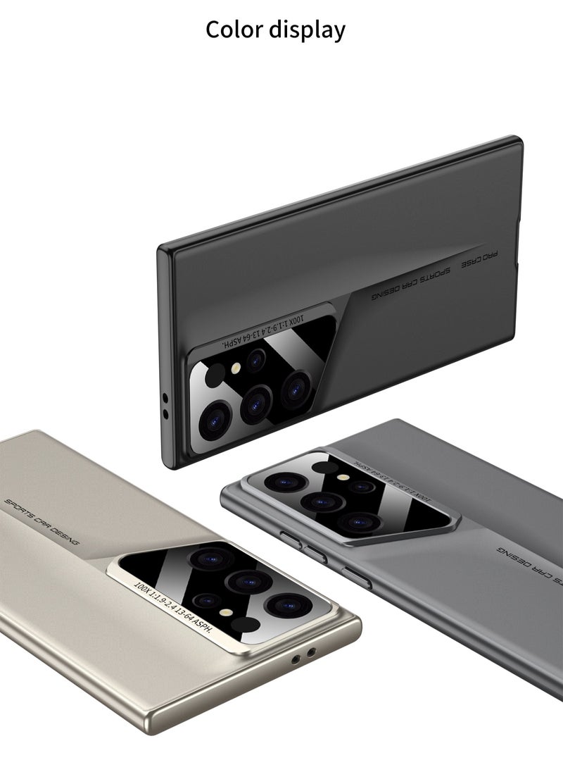 LEEKA - Samsung Galaxy S24 Ultra Ultra Slim Carbon Fiber Back Cover – New Sport Car Design with Luxury Fiber Camera Protection Case (Grey) - Image 1