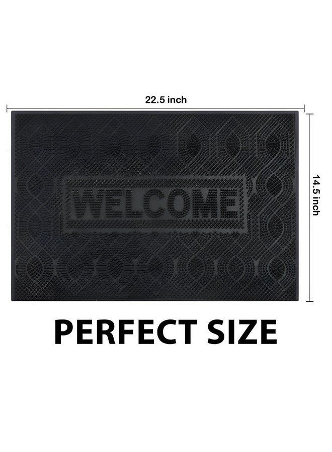 STARNSTYLE Rubber Modern Anti Slip Door Mat Easy Clean Entry Way Welcome Doormat, Floor Mat, Rug Black, 40 x 60 cm Rectangular - Image 2