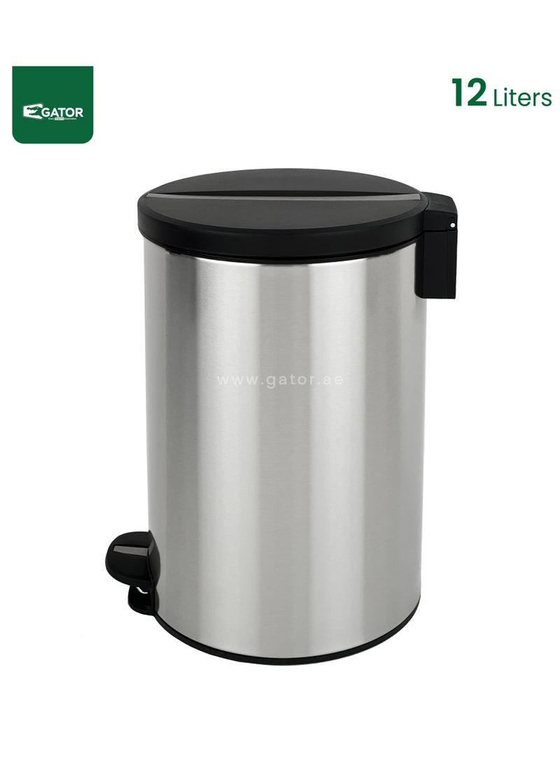 EKO EKO Stainless Steel  Bin with Pedal and soft closing lid 12L Silver - Image 2