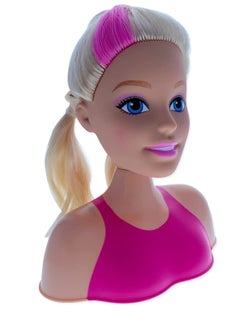 Just Play 2pc Barbie Doll Girls Mini Styling Head Pretend Play Dress Up Set Blonde JPMINSHDBAR1  - Image 3