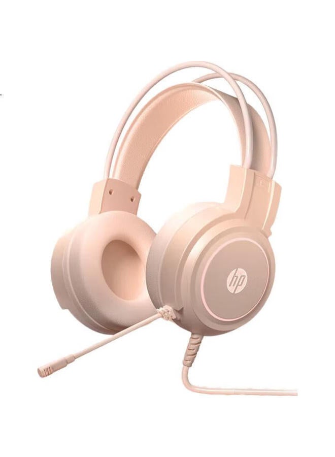 Hp H100 Gaming Headset Headset With Microphone E-Sports Internet Cafe Gaming Black Mythology Wukong Chicken Listening Positioning 3.5Mm+Usb Milk Tea Color - Image 1