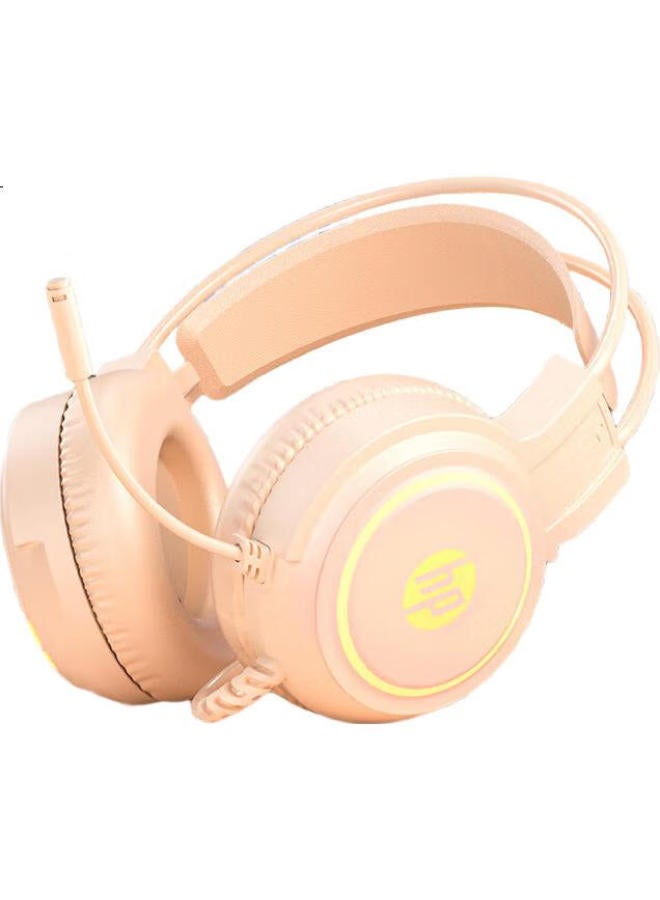 Hp H100 Gaming Headset Headset With Microphone E-Sports Internet Cafe Gaming Black Mythology Wukong Chicken Listening Positioning 3.5Mm+Usb Milk Tea Color - Image 2