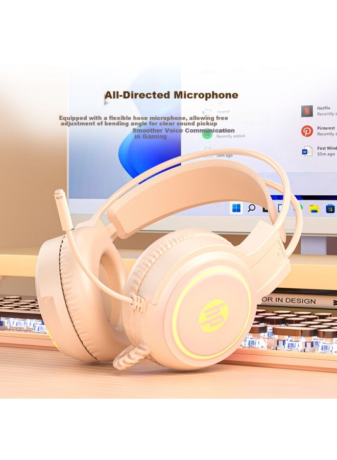 HP سماعة ألعاب Hp H100 مع ميكروفون مقهى الإنترنت أسود أسطورة وكونغ دجاجة تحديد موضع الاستماع 3.5 مم + USB لون شاي الحليب - Image 1