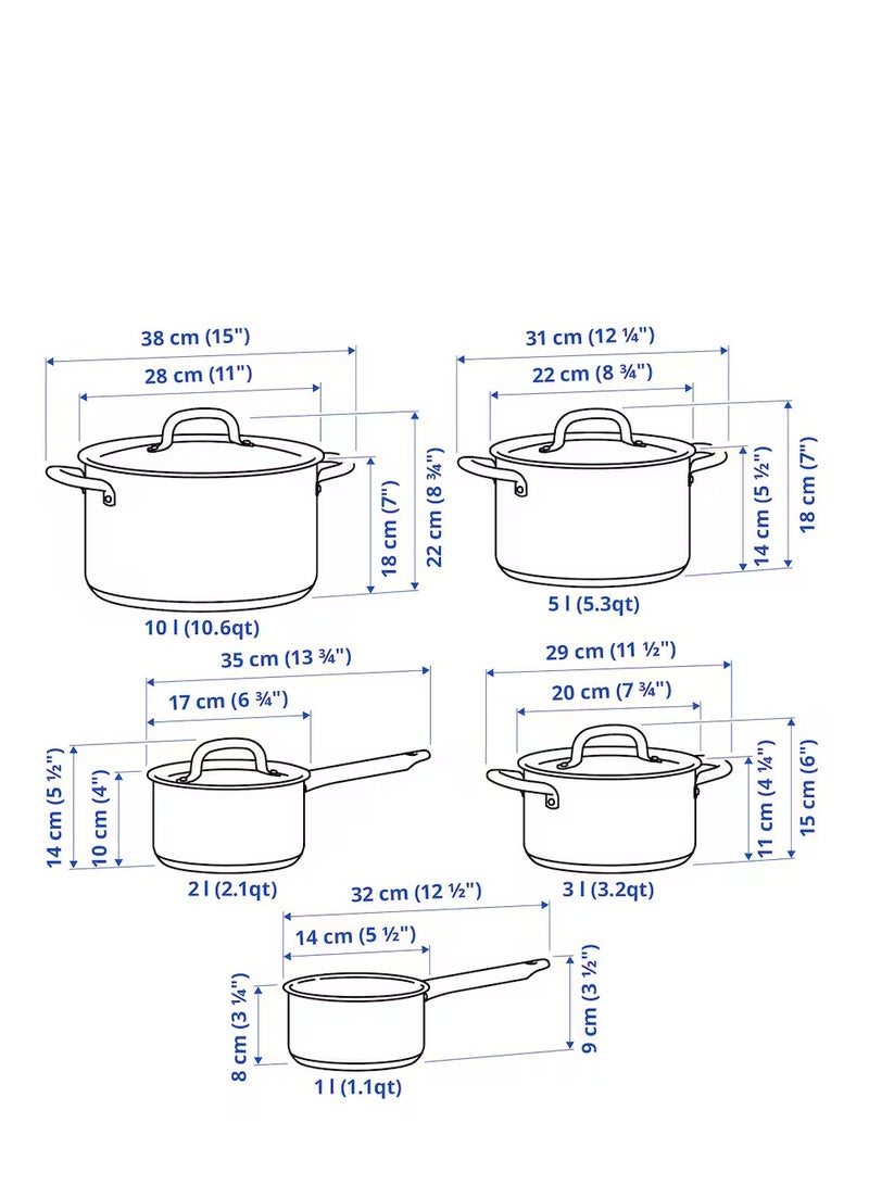 آيكيا فراكتا طقم أواني طهي 5 قطع ستينلس ستيل - Image 5