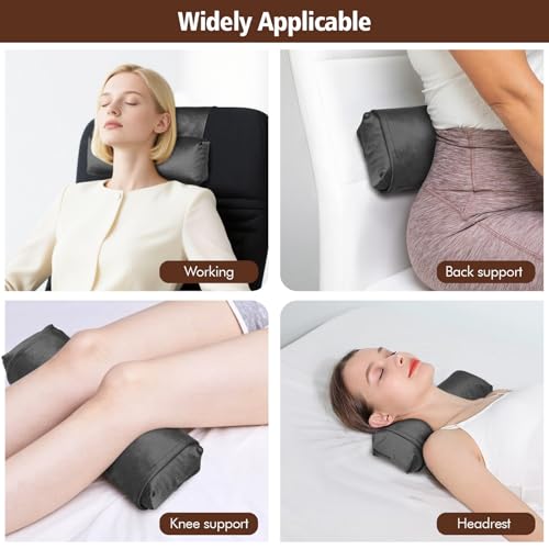 WdFour Velvet Neck & Head Pillow for Recliner Chair, Small Ergonomic Cervical Support Pillow for Home, Office and Travel, Non-Slip Cushion for Tension Relief & Shoulder Comfort (Dark Gray) - Image 5