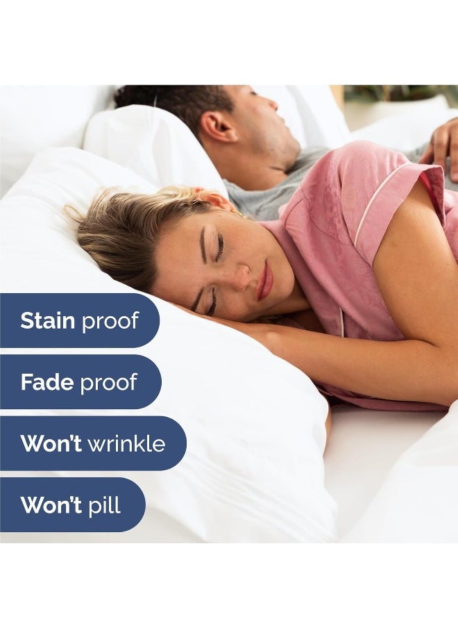 Full Size Sheet Set - Breathable & Cooling Sheets - Hotel Luxury Bed Sheets - Extra Soft - Deep Pockets - Easy Fit - 4 Piece Set - Wrinkle Free - Comfy - White Bed Sheets - Fulls Sheets - 4 PC