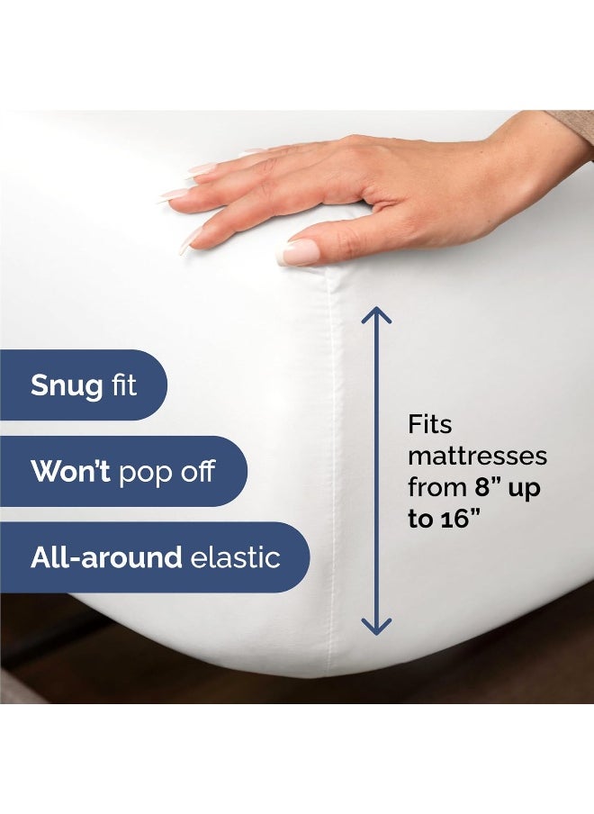 Full Size Sheet Set - Breathable & Cooling Sheets - Hotel Luxury Bed Sheets - Extra Soft - Deep Pockets - Easy Fit - 4 Piece Set - Wrinkle Free - Comfy - White Bed Sheets - Fulls Sheets - 4 PC