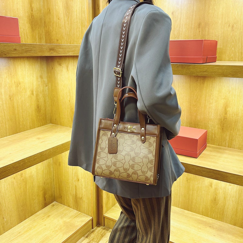 High-End Women'S Bags 2025 Fashion Retro Printed Handbags Versatile Wide Strap Shoulder Crossbody Bag - Image 5