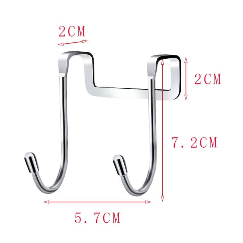 Bukela 4 Pcs Over Cabinet Drawer Double Hooks 304 Stainless Steel Narrow Door Hook for Kitchen, Bathroom, Drawer, Wardrobe Door, Cabinet Door, Office Cubicle Partition Hook - Image 2