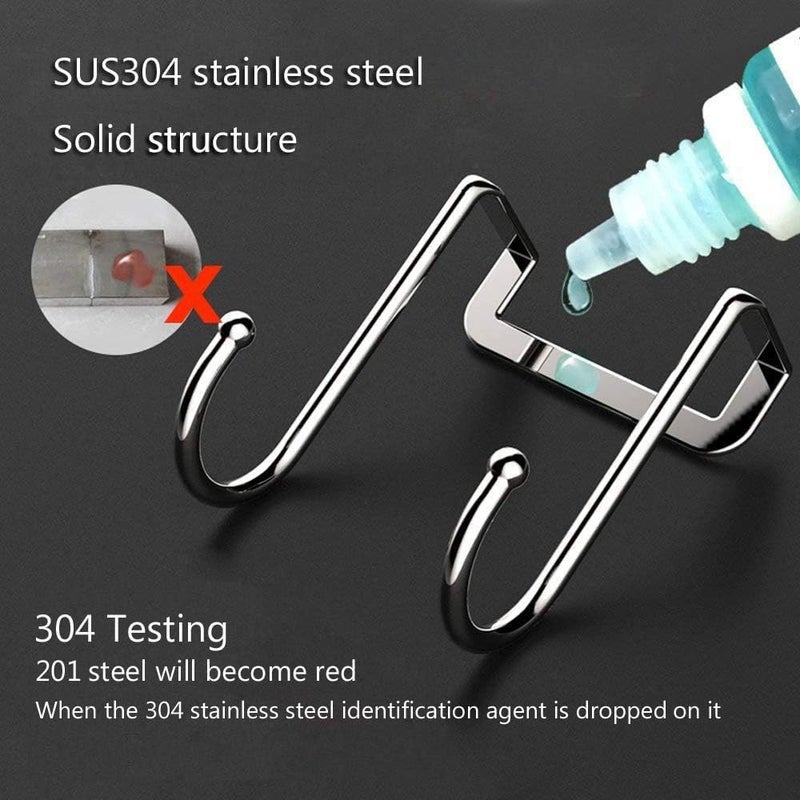 Bukela 4 Pcs Over Cabinet Drawer Double Hooks 304 Stainless Steel Narrow Door Hook for Kitchen, Bathroom, Drawer, Wardrobe Door, Cabinet Door, Office Cubicle Partition Hook - Image 4