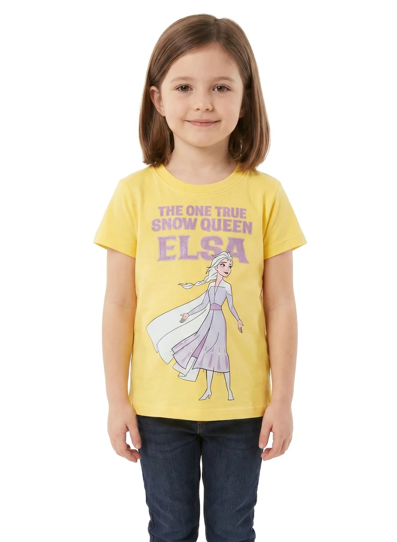 Disney Disney Frozen Elsa Toddler Girls’ Oversized Drop Shoulder T-Shirt – Cute Casual Relaxed Fit Tee