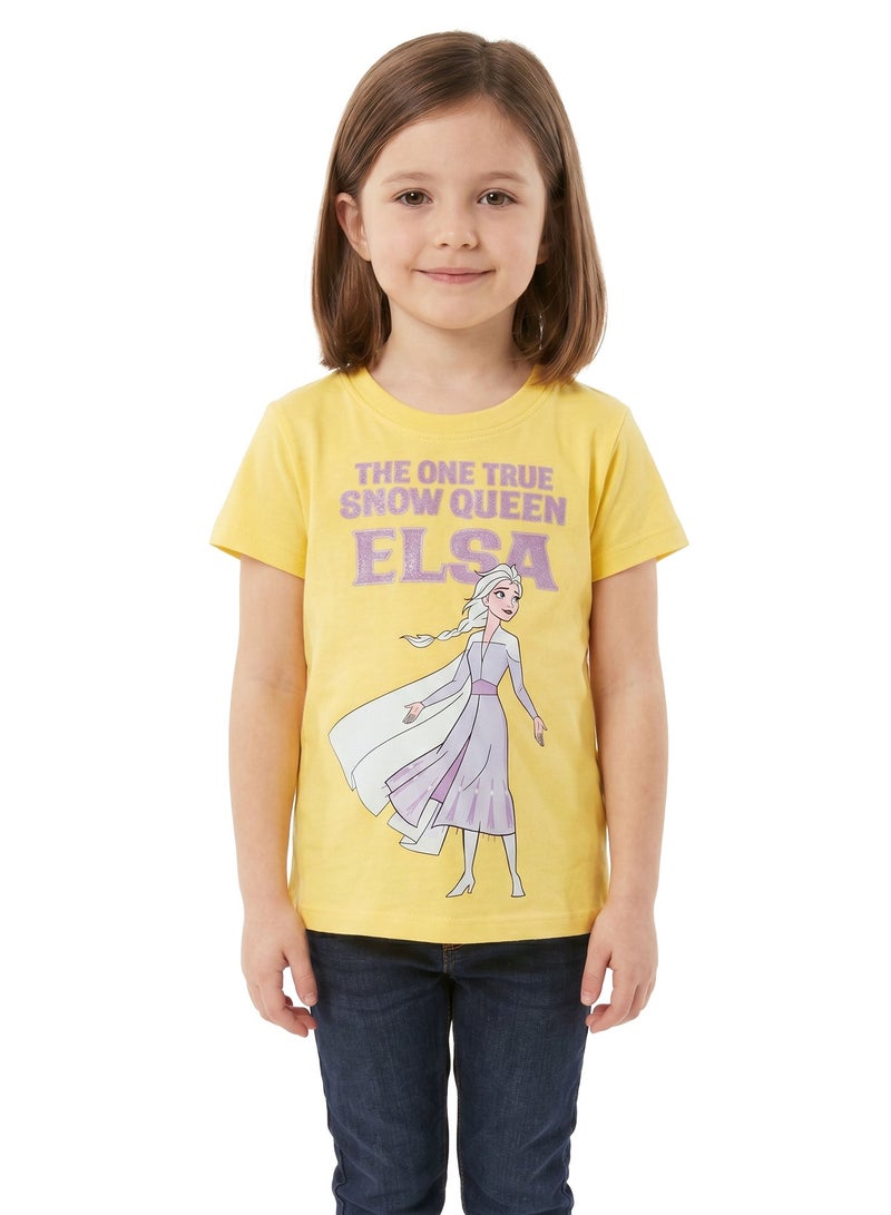 Disney Frozen Elsa Toddler Girls’ Oversized Drop Shoulder T-Shirt – Cute Casual Relaxed Fit Tee - Image 1