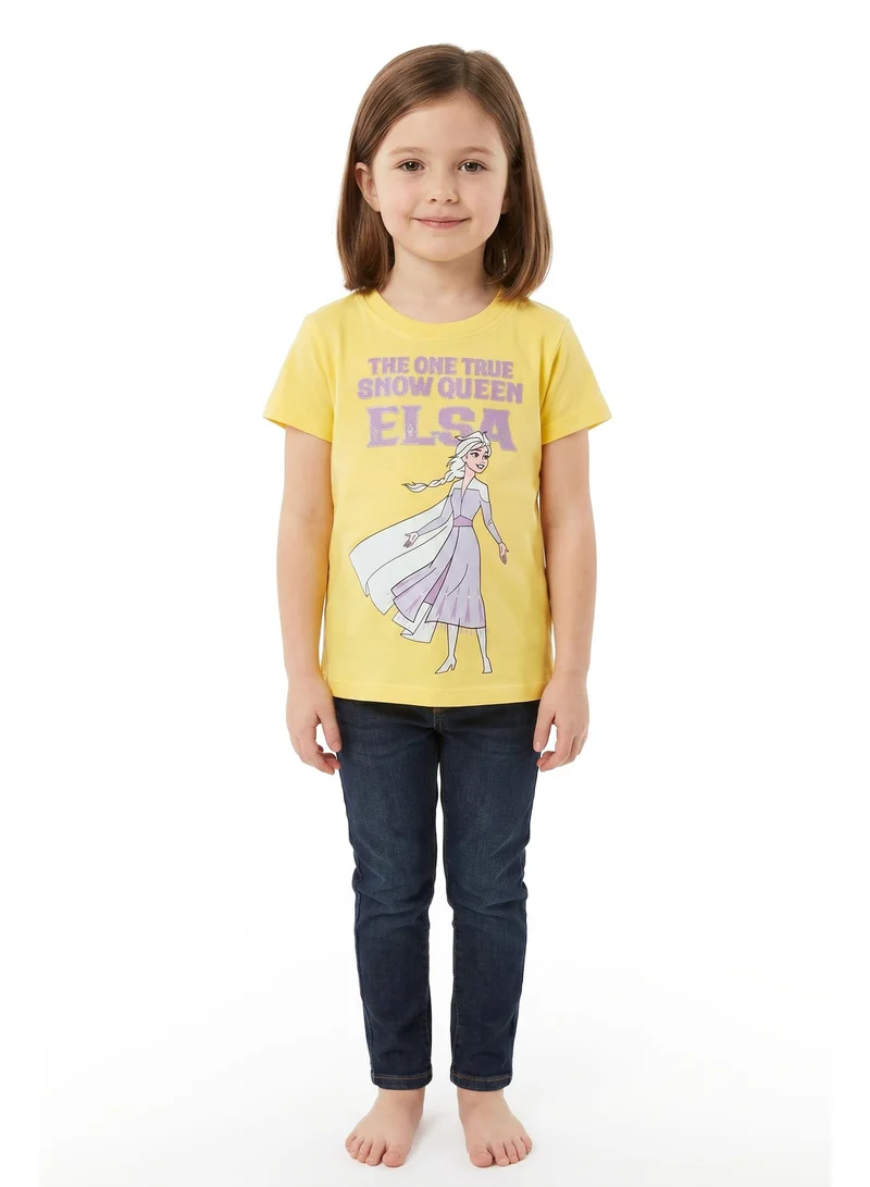 Disney Disney Frozen Elsa Toddler Girls’ Oversized Drop Shoulder T-Shirt – Cute Casual Relaxed Fit Tee