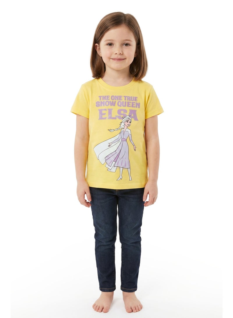 Disney Frozen Elsa Toddler Girls’ Oversized Drop Shoulder T-Shirt – Cute Casual Relaxed Fit Tee - Image 2