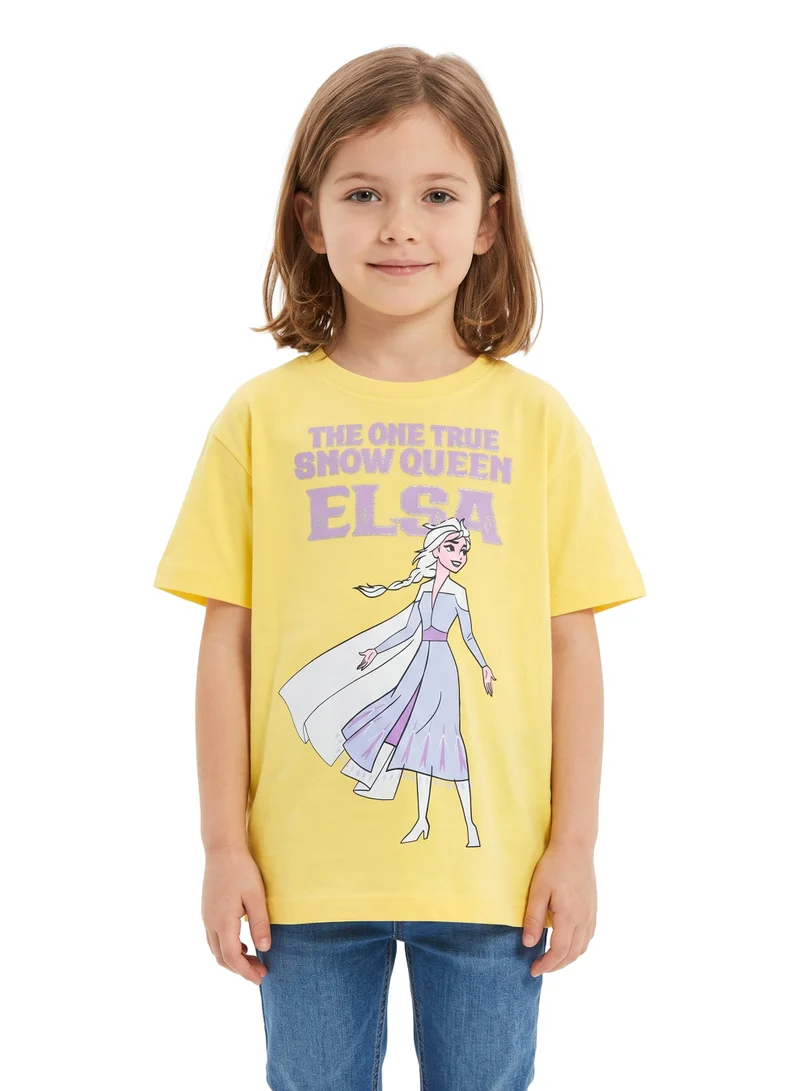 Disney Disney Frozen Elsa Toddler Girls’ Oversized Drop Shoulder T-Shirt – Cute Casual Relaxed Fit Tee