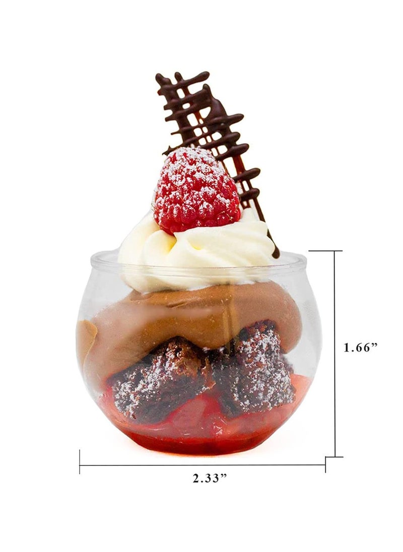 Generic 50 Pack of 3 Oz Clear Disposable Plastic Dessert Cups with Spoons - Professional-Grade Recyclable Mini Fishbowl Cups for Parfaits, Events, and Parties (Includes 50 Cups + 50 Spoons)  - Image 3