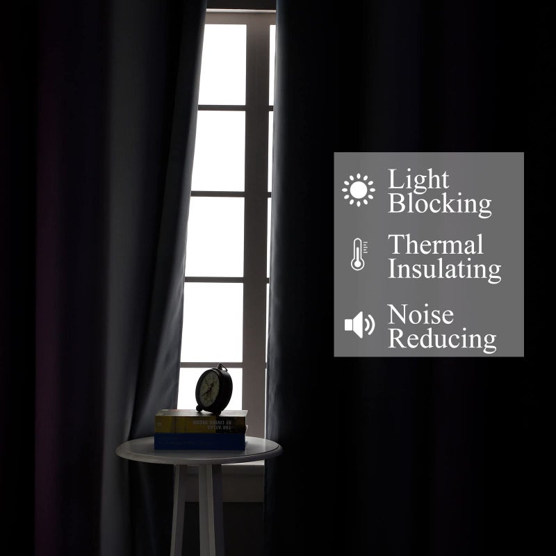 Estelar Textiler Ombre Purple and Gray Curtains 96 Inches Long  Total Blackout Curtains for Bedroom  Grommet Thermal Insulated Gradient Blackout Drapes  Full Light Blocking Curtains for Kids Room  52x96 Inch  2 Panels - Image 3