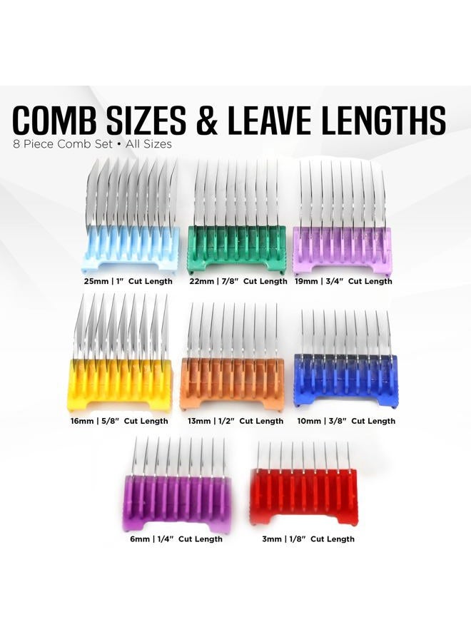 JOYZZE 8 Piece Metal Comb Set for Hornet/Stinger Clippers - Professional Dog Grooming Blades for Tangle-Free,Ideal for Trimming and All Hair Types - Compatible with C Series Clippers - Image 4
