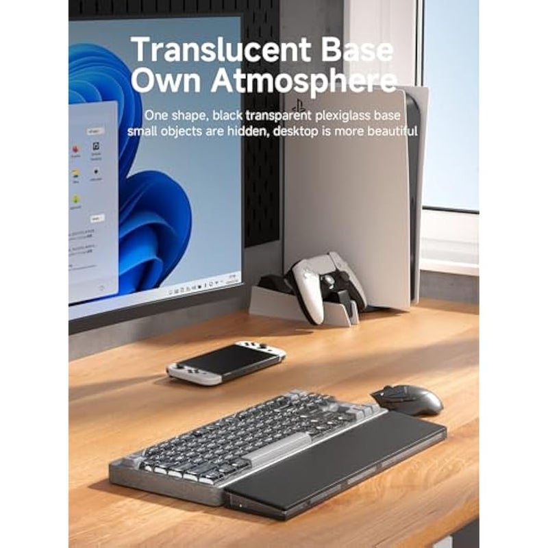 ANKOVO Keyboard Wrist Rest Pad with Partition Storage Case, Magnetic Top Cover Ergonomic Soft Memory Foam, Anti-Slip Rubber Base for Computer Keyboard, Laptop, Office, Home (Black Magnetic) - Image 4