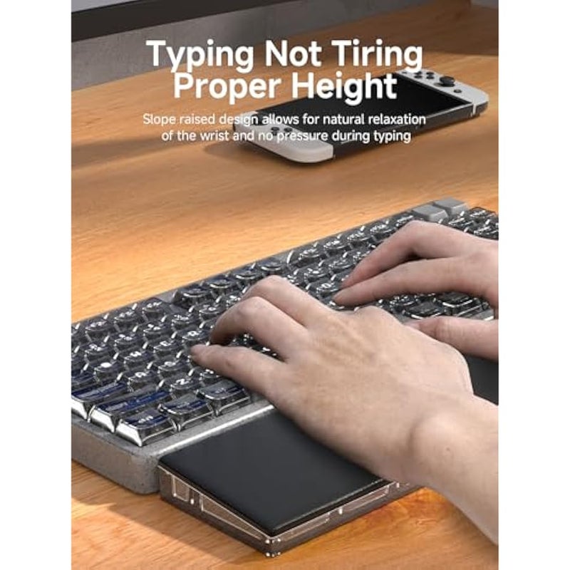 ANKOVO Keyboard Wrist Rest Pad with Partition Storage Case, Magnetic Top Cover Ergonomic Soft Memory Foam, Anti-Slip Rubber Base for Computer Keyboard, Laptop, Office, Home (Black Magnetic) - Image 5