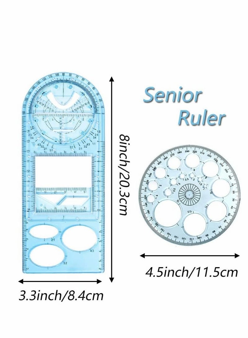 Drawing Ruler Geometric Ruler Drawing Template Measuring Tool Plastic Draft Rulers for School Office Supplies for Studying - Image 3