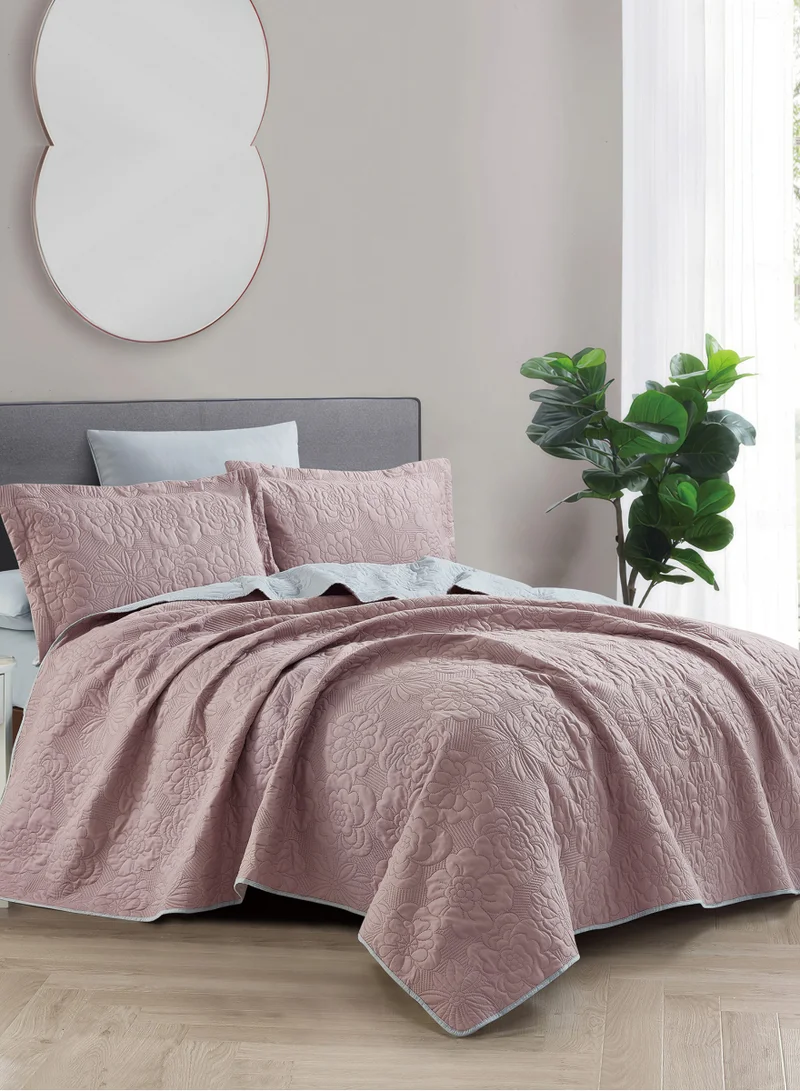 Donetella Bedspread Coverlet Set 6-Pcs King Size Bed Fits(200 X 200 Cm) Soft Luxurious Reversible Compressed Comforter With Fitted Sheet Pillow Sham And Pillowcases,