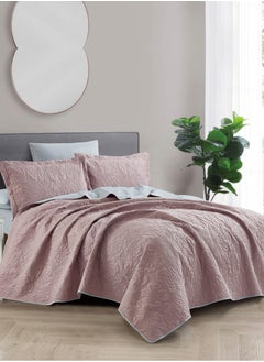 Donetella Bedspread Coverlet Set 6-Pcs King Size Bed Fits(200 X 200 Cm) Soft Luxurious Reversible Compressed Comforter With Fitted Sheet Pillow Sham And Pillowcases,  - Image 1