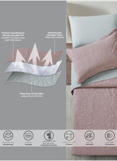 Donetella Bedspread Coverlet Set 6-Pcs King Size Bed Fits(200 X 200 Cm) Soft Luxurious Reversible Compressed Comforter With Fitted Sheet Pillow Sham And Pillowcases,  - Image 5