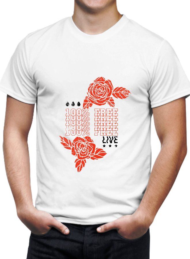 Men's Printed T-Shirt White - Image 1