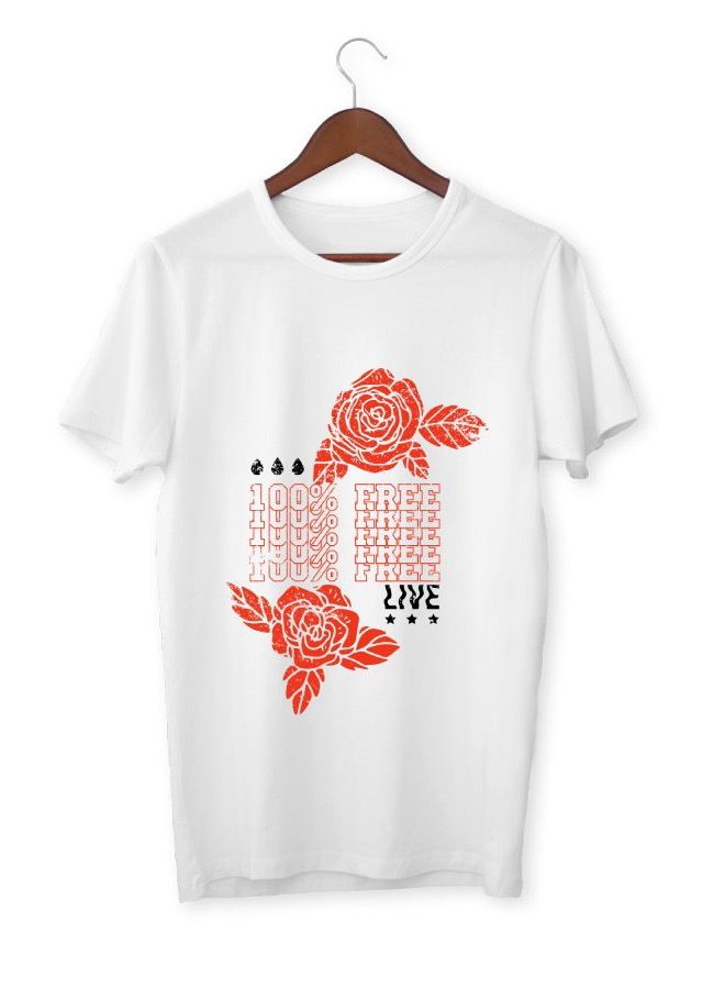 Men's Printed T-Shirt White - Image 2