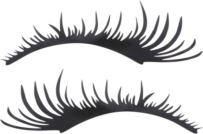 Car Headlight Eyelashes Stickers Black 2 Pairs Vinyl Decals Car Door Blocked Sticker Exterior Decoration for Suvs and Trucks - Image 1