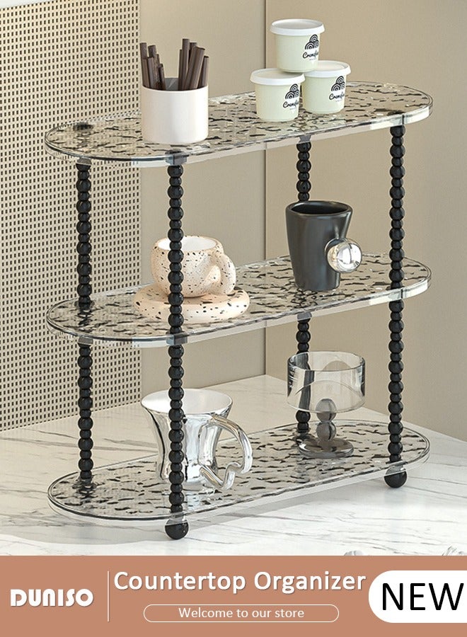 DUNISO 3-Tier Multi-Purpose Countertop Organizer,Countertop Coffee Cup Organizer, Bathroom Countertop Organizer,Perfume Skincare Countertop Makeup Organizer for Bedroom, Spice Rack Organizer for Cabinet - Image 1