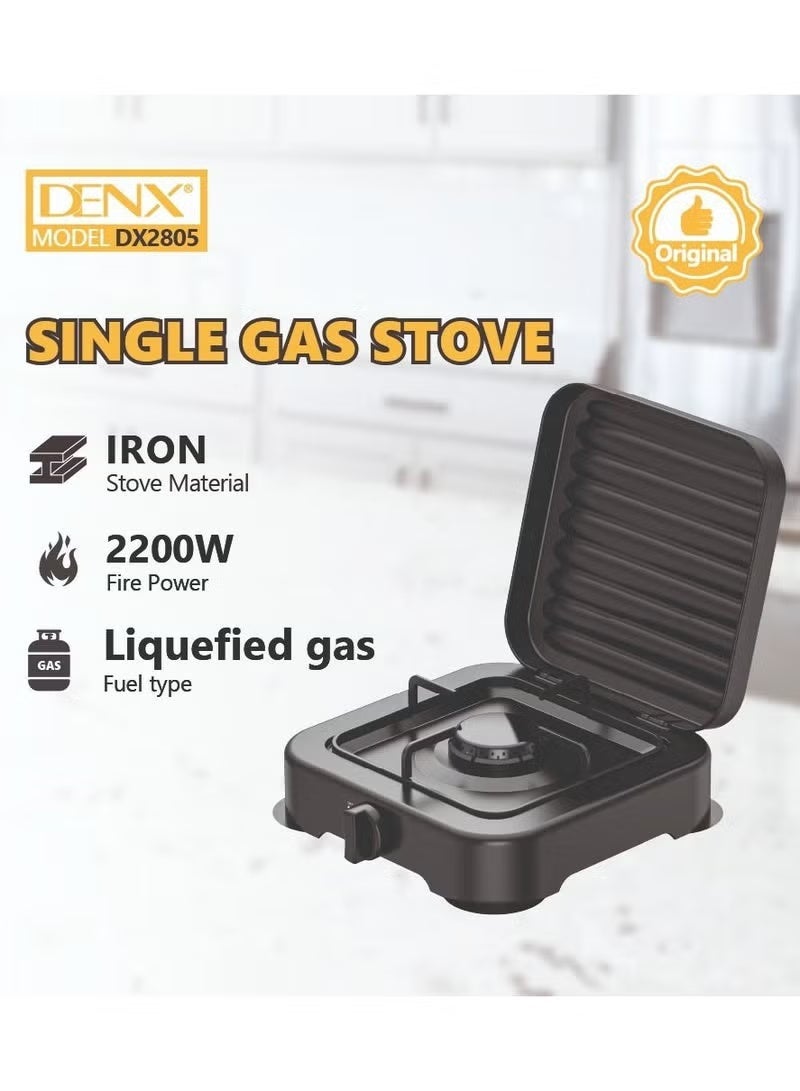 Denx Single Gas Stove | Efficient Single Burner Cooking Stove | Quick Heating, Durable Metal Build, Easy-to-Use Flame Control, Compact & Portable Kitchen Essential - Image 2