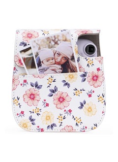 KASTWAVE Protective & Portable Case Compatible with fujifilm instax Mini 11/ 9/ 8/ 8+ Instant Film Camera with Accessory Pocket and Adjustable Strap (Flowers White)  - Image 2