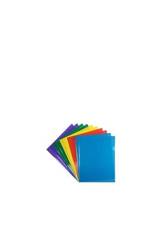 ATLAS Plastic Pocket Folders 10Pcs Clear Document Folders for A4 Size 5 Assorted Colors  - Image 1