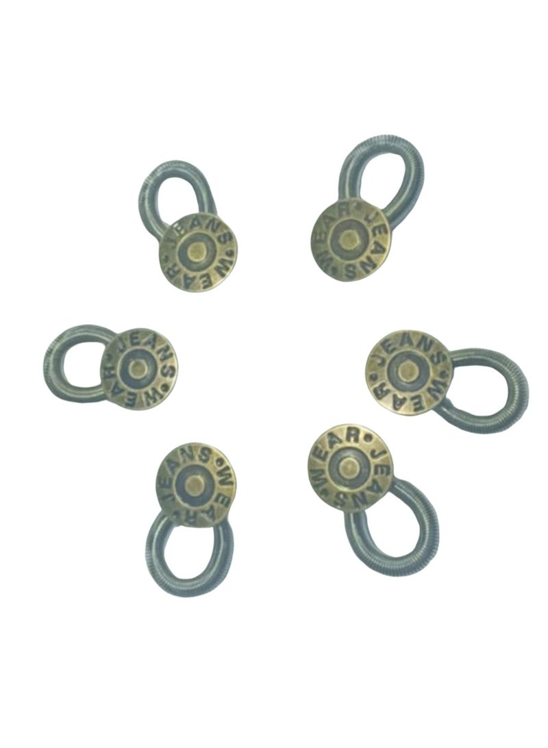 Metal Extender Elastic for Men Women Pants Buttons, 6 Pack Button Extender to Make Jeans Waistband and Pockets Adjustable, Suitable for Pregnant Women Pants Buttons, Collars, Cuffs - Image 1