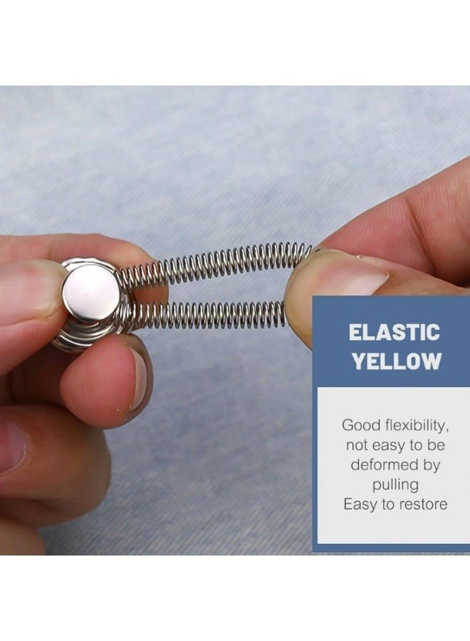Metal Extender Elastic for Men Women Pants Buttons, 6 Pack Button Extender to Make Jeans Waistband and Pockets Adjustable, Suitable for Pregnant Women Pants Buttons, Collars, Cuffs - Image 3