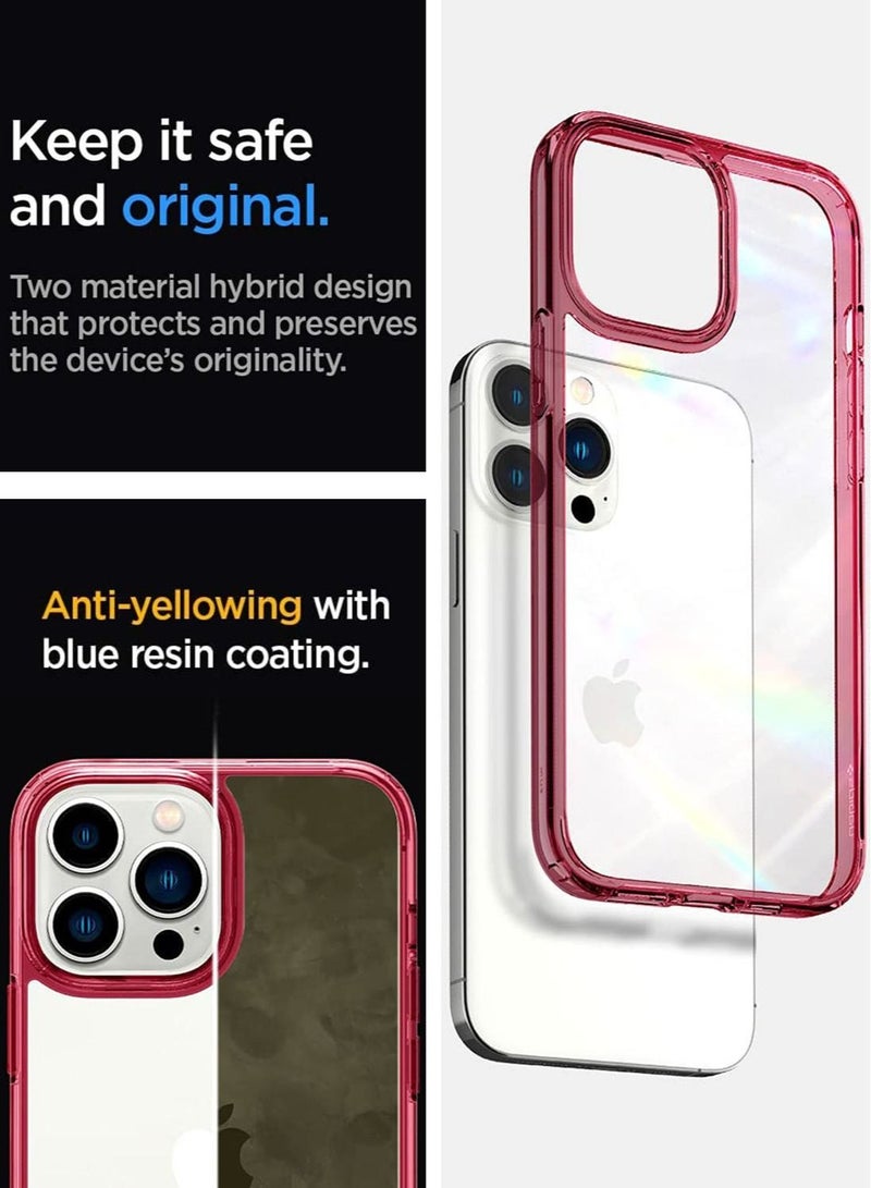 Spigen Ultra Hybrid Case Cover for iPhone 13 Pro Max - Red Crystal - Image 3