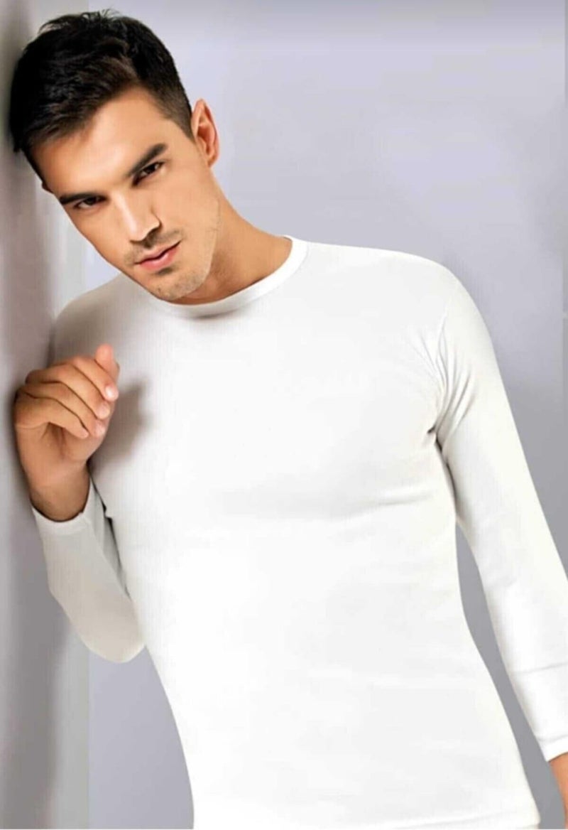 Tutku Elit 1302 Men's Elastane Long Sleeve O-Neck Undershirt Single
