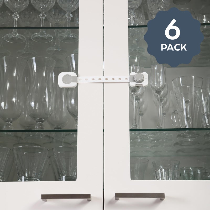 Dreambaby Twist 'N Lock 6 Pack Multipurpose Latch - Child Safety Locks for Cabinets, Drawers, Appliances - Fridge and Toilet Lock - Grey - Image 2