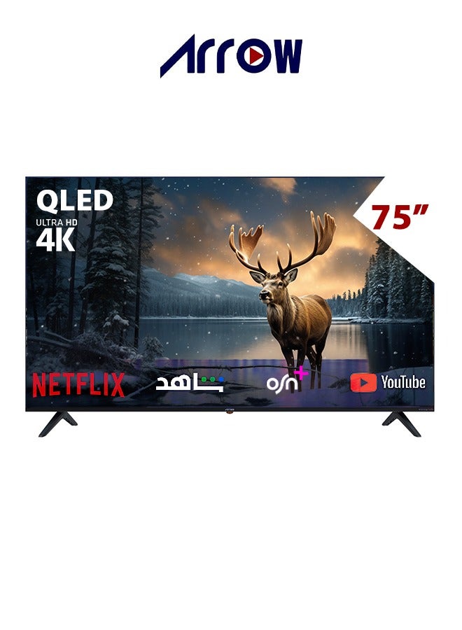 ARRQW Smart Screen 75 Inches - 4K - QLED - Without Frame - RO-75LCQ - Image 1