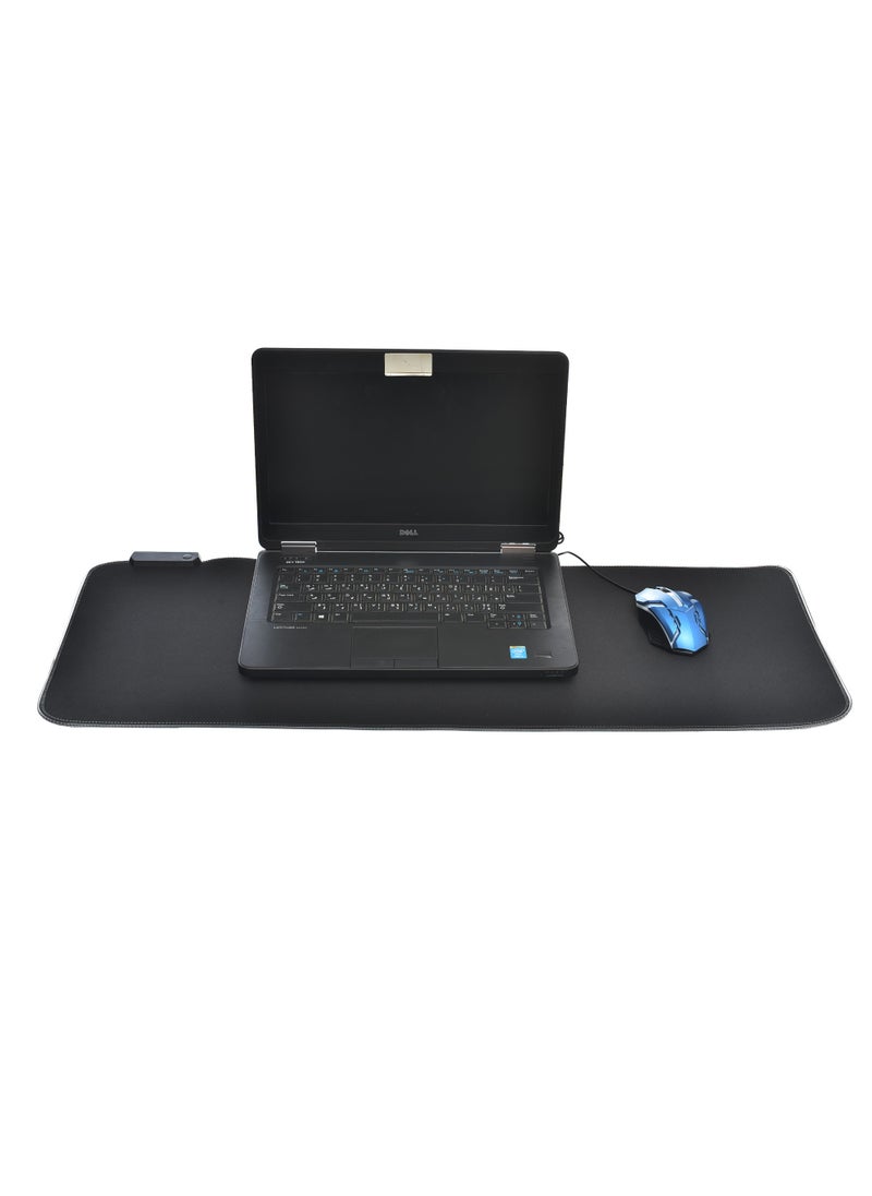 Generic - RGB Rubber Speed Surface Mouse Pad Its Works Great with All Mouse Sensor With Lighting Edges For Gaming  80x30 CM - Black - Image 1