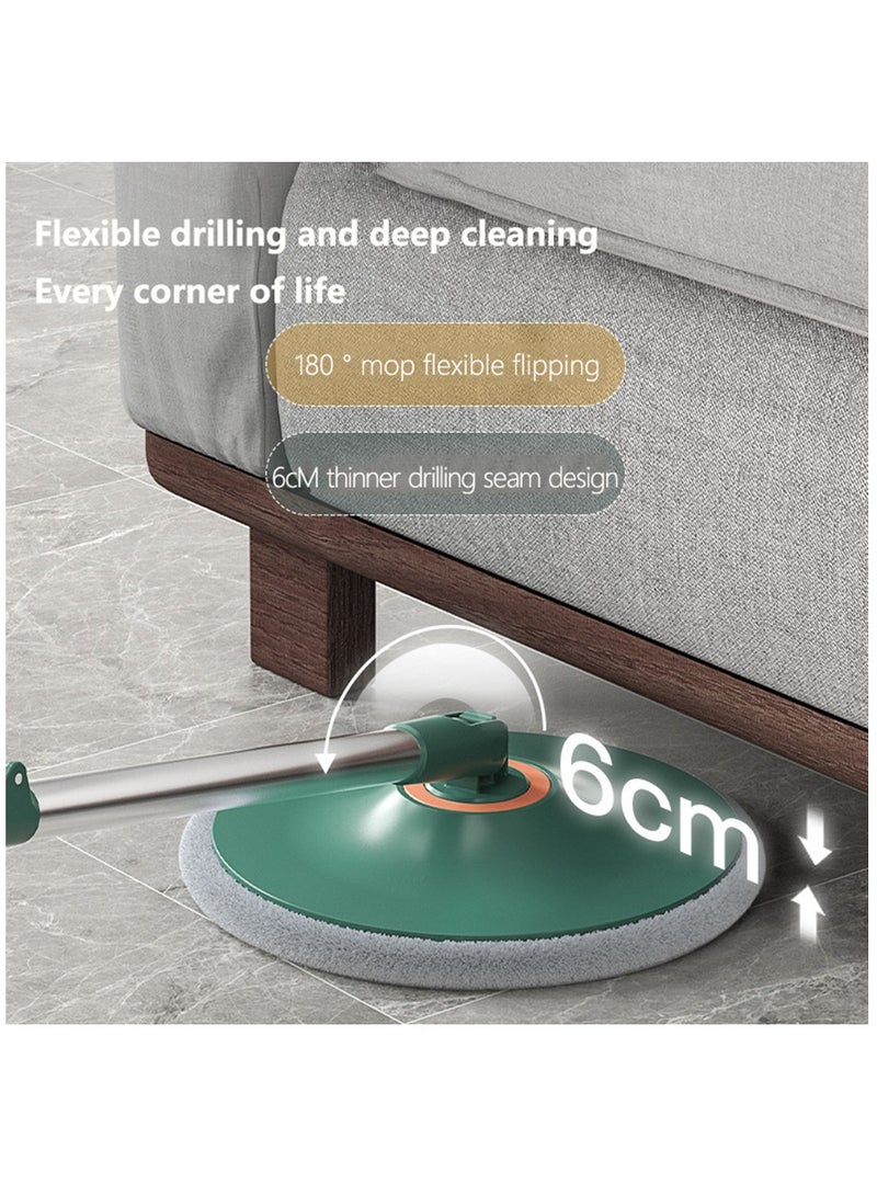 Arabest Spin Mop and Bucket Set, Microfiber Floor Mop Perfect, 180° Rotating Mop Head Wet and Dry Use with 2 Washable and Reusable Pad, Mops for Hardwood, Tile, Green - Image 4