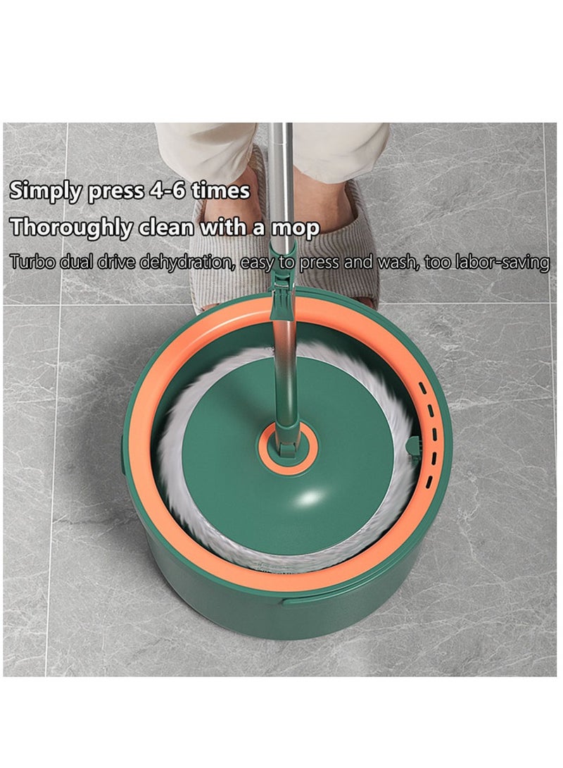 Arabest Spin Mop and Bucket Set, Microfiber Floor Mop Perfect, 180° Rotating Mop Head Wet and Dry Use with 2 Washable and Reusable Pad, Mops for Hardwood, Tile, Green - Image 2