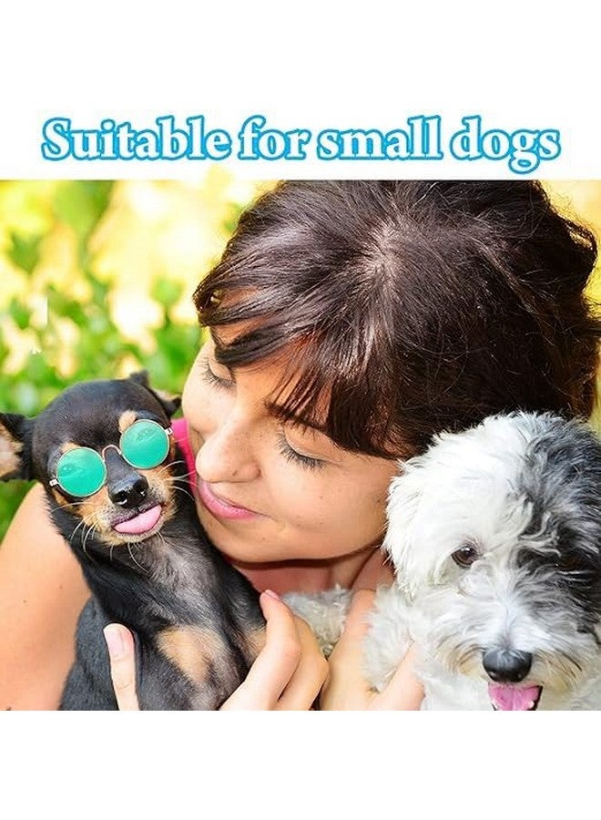 نظارات شمسية كلاسيكية دائرية الشكل للحيوانات الأليفة عاكسة للعين حماية من الأشعة فوق البنفسجية نظارات شمسية أنيقة مثالية للكلاب الصغيرة والمتوسطة الحجم - متعددة الألوان (عبوة من قطعة واحدة) - Image 5