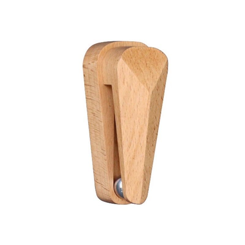 Self Adhesive Beech Wood Towel Clips With Gravity Steel Balls Drill Free Wall Mounted Rack 1 Pack - Image 2